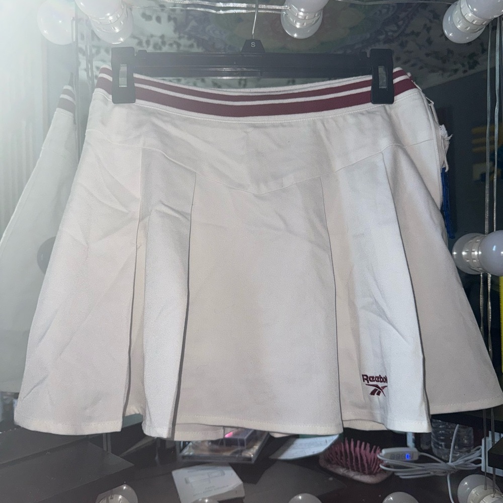 Reebok Cream Skirt with Maroon Stripes